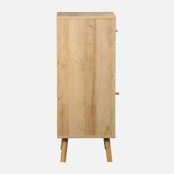 Sweeek Meuble salle de bain décor bois et cannage Bohème 1 tiroir 1 étagère 45 x 36 x 90 cm naturel* Etagère Salle De Bains