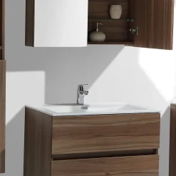 Stano Meuble salle de bain design simple vasque SIENA largeur 80 cm noyer