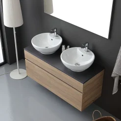 Kiamami Valentina Meuble Salle De Bain En Chêne Naturel 120Cm Avec Miroir 120X60 - Sole* Ensemble Meuble De Salle De Bains