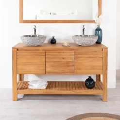 Wanda Collection Meuble salle de bain en teck Megève 140 cm