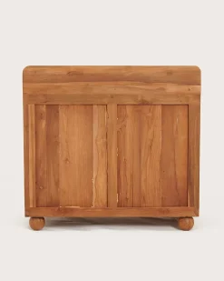 Uniqka Meuble salle de bain en teck porte persienne 90 cm -* Meuble Sous-Vasque