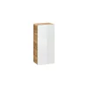 Meublorama Meuble salle de bain ERBANO Chene clair et blanc brillant 35x75 cm 1 porte Meuble suspendu