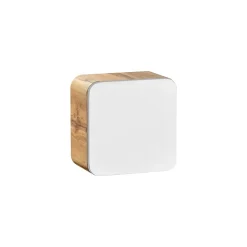 Meublorama Meuble salle de bain ERBANO Chene clair et blanc brillant 35x35 cm 1 porte Meuble suspendu