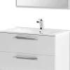 Pegane Meuble salle de bain sous vasque avec 3 Tiroirs + 1 Miroir - Longueur 80 x Profondeur 45 x Hauteur 86 cm* Meuble Sous Lavabo