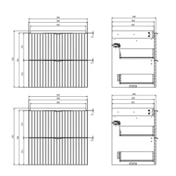 Planète Bain Meuble salle de bain strié 120 cm pour vasque à poser - Blanc mat - à suspendre - Tirso* Meuble Vasque