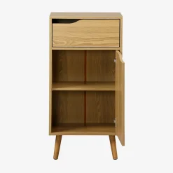 Sweeek Meuble salle de bain vintage décor bois frêne 1 tiroir 1 porte - Nepal* Etagère Salle De Bains