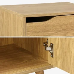 Sweeek Meuble salle de bain vintage décor bois frêne 1 tiroir 1 porte - Nepal* Etagère Salle De Bains