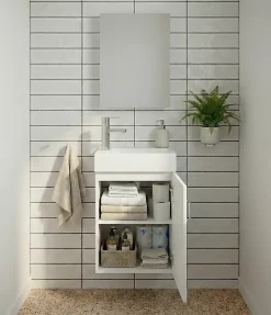 Top Bath Meuble Salle de Bains avec vasque/lavabo lave mains à suspendre Mini 40 Blanc* Lave-Mains