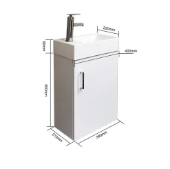 Top Bath Meuble Salle de Bains avec vasque/lavabo lave mains à suspendre Mini 40 Blanc* Lave-Mains