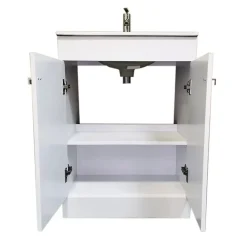 Top Bath Meuble Salle de Bains avec vasque/lavabo LOOK 60 Blanc à poser avec plan céramique.* Meuble Vasque