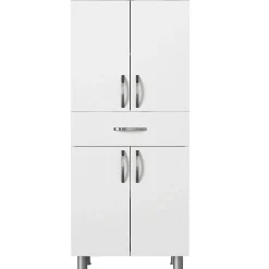 Pier Import Meuble salle de bains blanc, 4 portes 1 tiroir JENA* Armoire De Salle De Bains