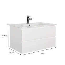 Mob-In Meuble simple vasque 80cm + vasque SORRENTO* Meuble Vasque