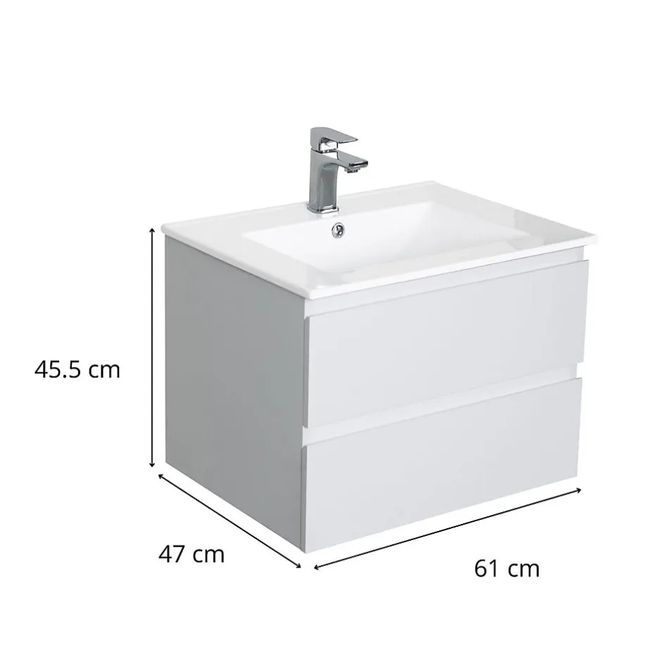 Mob-In Meuble simple vasque 60cm SORRENTO + vasque* Meuble Vasque