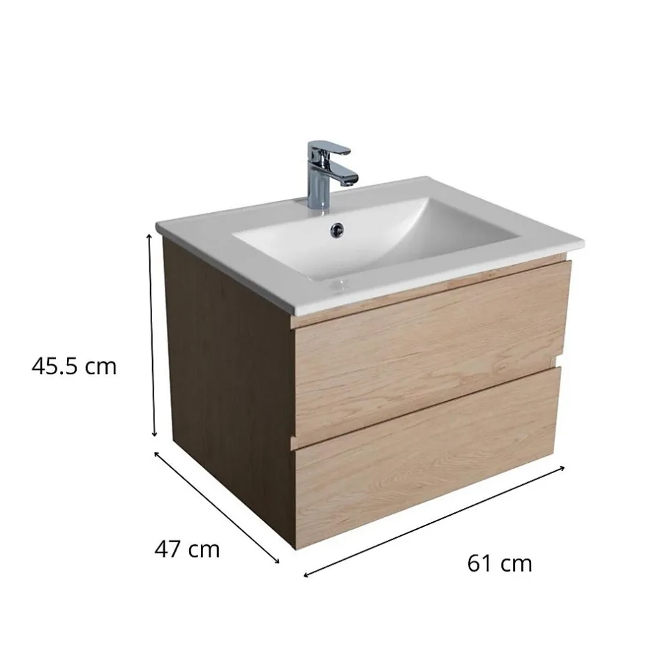 Mob-In Meuble simple vasque 60cm SORRENTO + vasque* Meuble Vasque