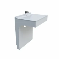 Cuisibane Meuble simple vasque PMR EPURE 70 cm - Blanc brillant* Meuble Vasque