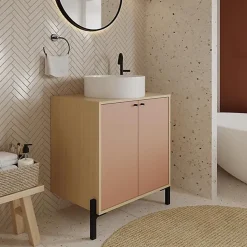 Demeyere Meuble sous lavabo 2 portes abricot Elisa - Abricot