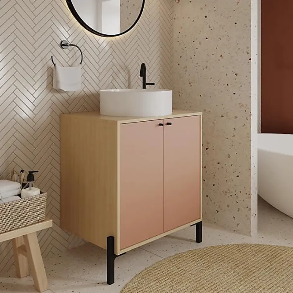 Demeyere Meuble sous lavabo 2 portes abricot Elisa - Abricot