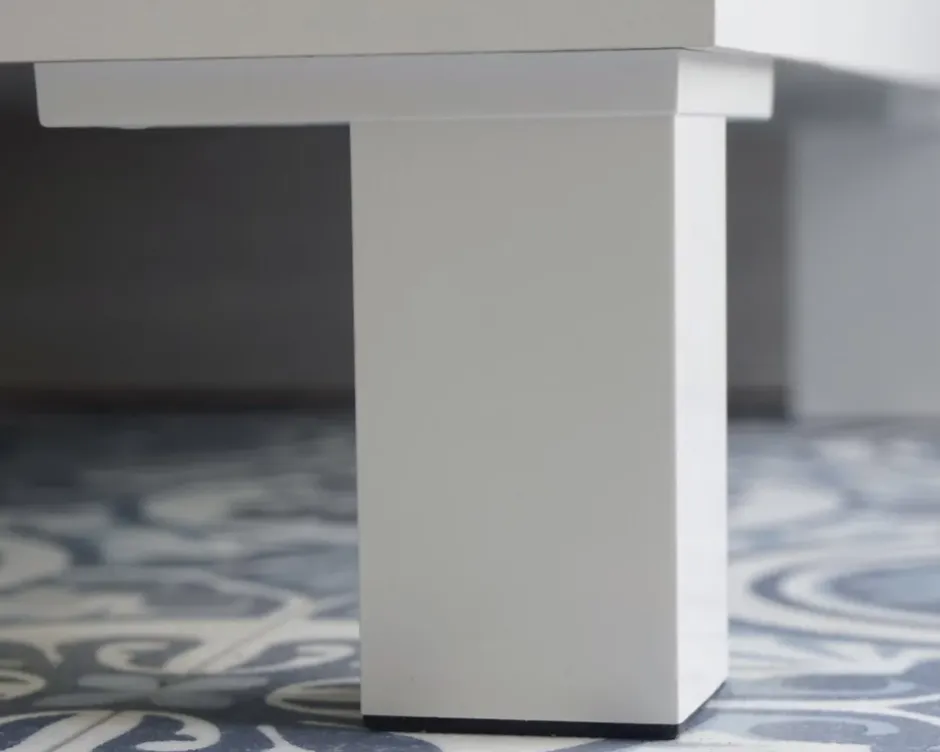 Pegane Meuble sous lavabo 1 porte coloris blanc brillant - Hauteur 64 x Longueur 59 x Profondeur 45 cm