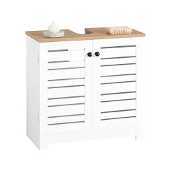 Sobuy Meuble Sous Lavabo 2 étage 2 Portes Salle de Bain, BZR40-W,