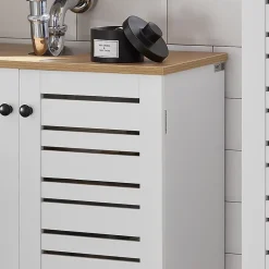 Sobuy Meuble Sous Lavabo 2 étage 2 Portes Salle de Bain, BZR40-W,
