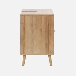 Sweeek Meuble sous lavabo décor bois et cannage Bohème 65 x 40 x 70 cm naturel* Lave-Mains
