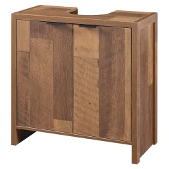 [En.Casa] Meuble sous lavabo Namsskogan 60 x 60 x 30 cm effet noyer noir en.casa
