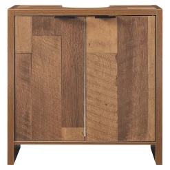 [En.Casa] Meuble sous lavabo Namsskogan 60 x 60 x 30 cm effet noyer noir en.casa