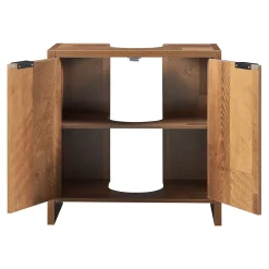 [En.Casa] Meuble sous lavabo Namsskogan 60 x 60 x 30 cm effet noyer noir en.casa