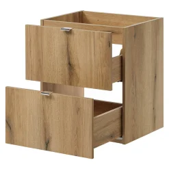 [En.Casa] Meuble sous lavabo NEWPORT avec 2 tiroirs 50 x 60 x 40 cm effet chêne noir en.casa