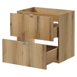 [En.Casa] Meuble sous lavabo NEWPORT avec 2 tiroirs 60 x 60 x 40 cm effet chêne noir en.casa* Meuble Sous Lavabo