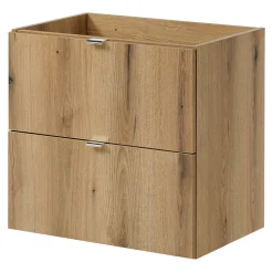 [En.Casa] Meuble sous lavabo NEWPORT avec 2 tiroirs 60 x 60 x 40 cm effet chêne noir en.casa* Meuble Sous Lavabo