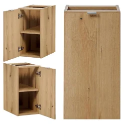 [En.Casa] Meuble sous lavabo NEWPORT 90 x 60 x 40 cm effet chêne en.casa* Meuble Sous Lavabo
