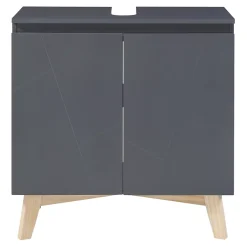 [En.Casa] Meuble sous lavabo Overath 60 x 60 x 30 cm gris en.casa* Meuble Sous Lavabo