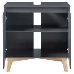 [En.Casa] Meuble sous lavabo Overath 60 x 60 x 30 cm gris en.casa* Meuble Sous Lavabo