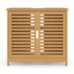 IDMarket Meuble sous lavabo salle de bain bambou BEA* Meuble Sous Lavabo