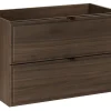 Furnidea Meuble sous lavabo suspendu TERRA VILLA coloris noyer foncé 80 cm