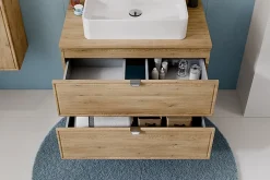 Furnidea Meuble sous lavabo suspendu TERRA CREMONA chêne cremona 60 cm