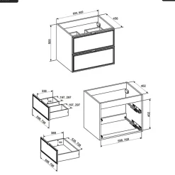 Otitec Meuble sous vasque - 80 cm - MÖRK* Meuble Sous-Vasque