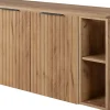 Furnidea Meuble sous vasque à 2 portes FLOW CHÊNE 120 cm avec 2 x l'étagères - extensions et plan
