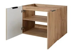 Furnidea Meuble sous vasque à 2 portes FLOW CHÊNE 120 cm avec 2 x l'étagères - extensions et plan