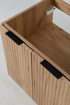 Furnidea Meuble sous vasque à 2 portes FLOW CHÊNE 120 cm avec 2 x l'étagères - extensions et plan