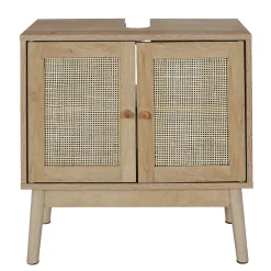 The Home Deco Factory Meuble sous vasque 2 portes Bali en cannage