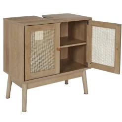 The Home Deco Factory Meuble sous vasque 2 portes Bali en cannage