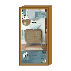 The Home Deco Factory Meuble sous vasque 2 portes Bali en cannage