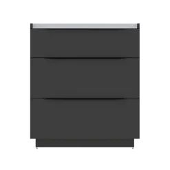 Meuble sous vasque à poser noir mat l.80 x H.88 x P.50 cm, Pamili