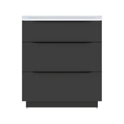 Meuble sous vasque à poser noir mat l.80 x H.88 x P.50 cm, Pamili