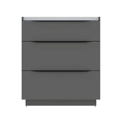 Meuble sous vasque à poser gris anthracite brillant l.80 x H.88 x P.50 cm, Pamili