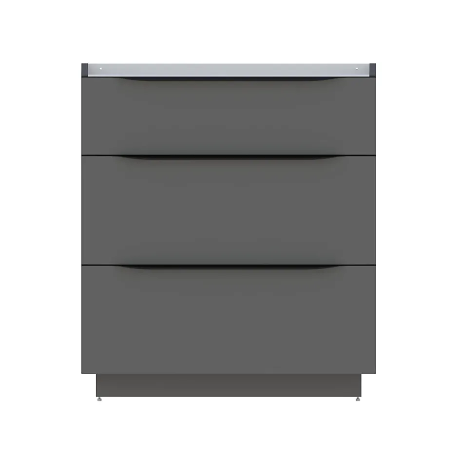 Meuble sous vasque à poser gris anthracite brillant l.80 x H.88 x P.50 cm, Pamili
