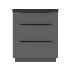 Meuble sous vasque à poser gris anthracite brillant l.80 x H.88 x P.50 cm, Pamili
