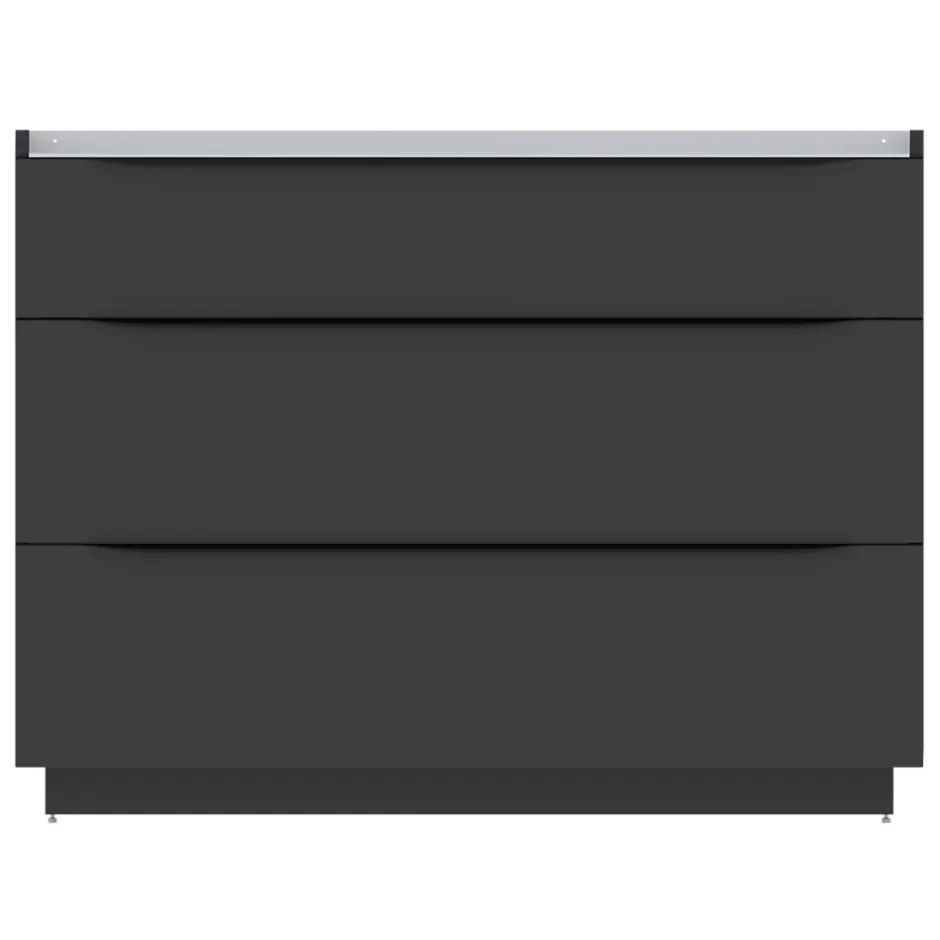 Meuble sous vasque à poser noir mat l.120 x H.88 x P.50 cm, Pamili